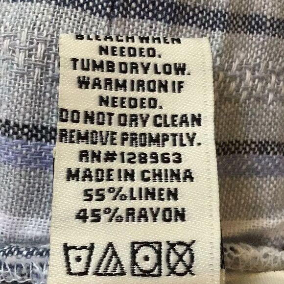 Indigo Rein Blue Striped Coastal Beach Flowy Capri Pants - Picture 10 of 10